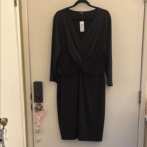 Ann Taylor Elegant Black Long Sleeve Dress